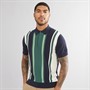 Ben Sherman Mens Vertical Stripe Polo Shirt Dark Navy