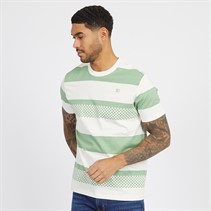 Ben Sherman Mens Chequerboard Stripe T-Shirt Mint