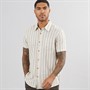 Ben Sherman Mens Short Sleeve Mod Stripe Shirt Fog