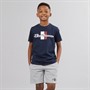 Ben Sherman Boys Mod Script T-Shirt And Shorts Set Navy Blazer