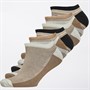 Ben Sherman Mens Damascus Six Pack Trainer Socks Black/Black/Sand/Sand/Tofu Stripe/Tofu Stripe
