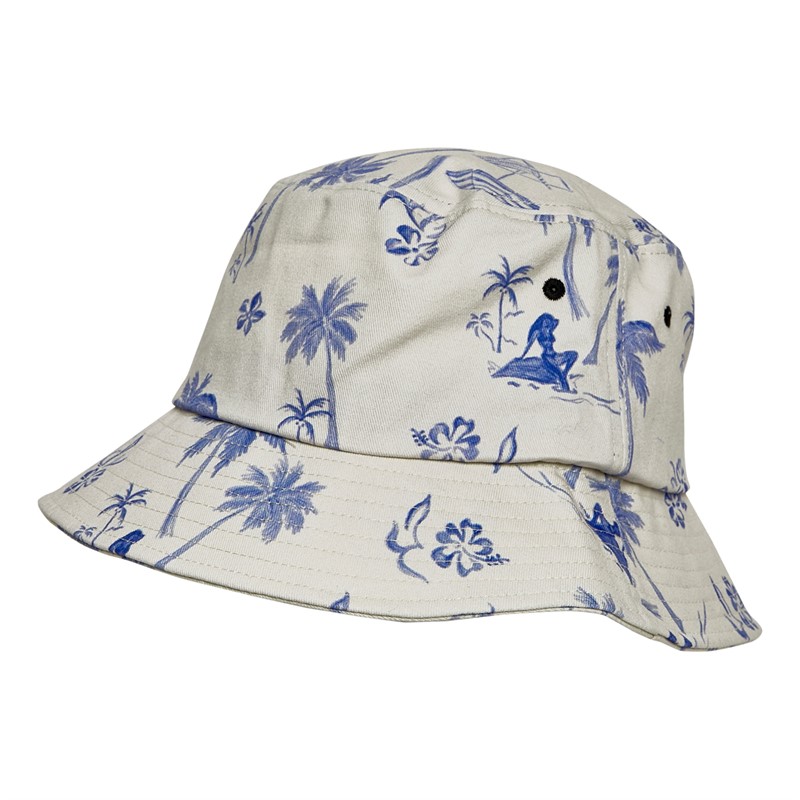 Ben Sherman Mens Resort Print Bucket Hat Tofu/Limoge - Size OS