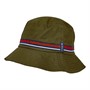 Ben Sherman Mens Mod Stripe Water Resistant Bucket Hat Moss