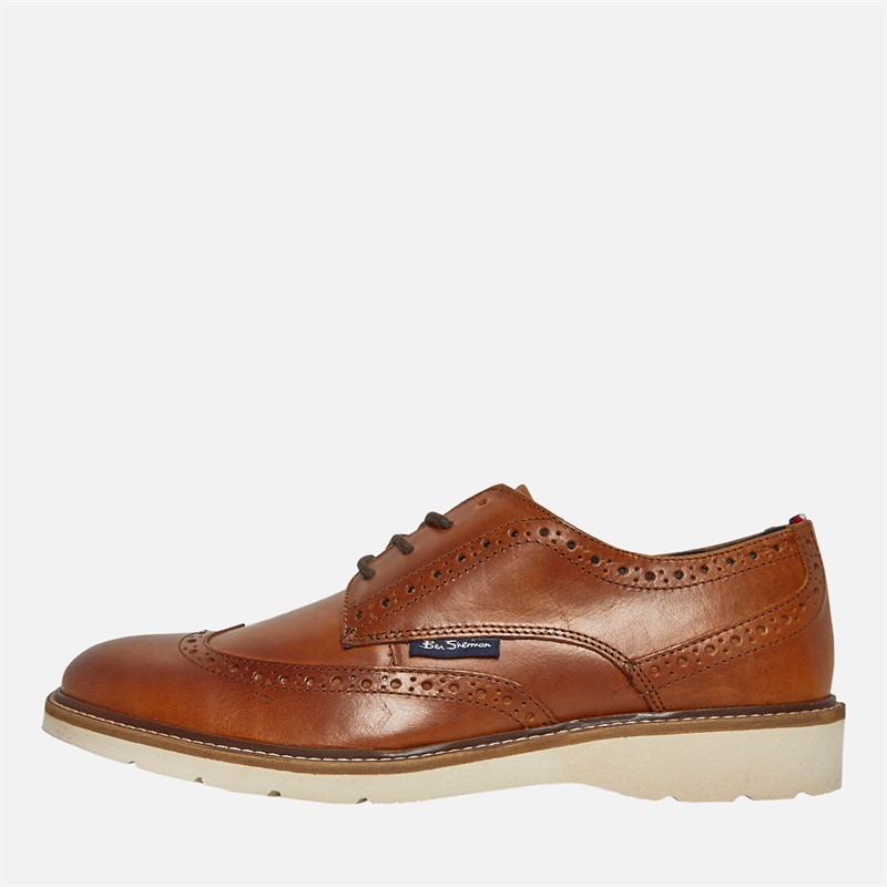 Ben Sherman Mens Hampton Brogue Shoes Tan