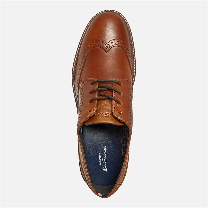 Ben Sherman Mens Hampton Brogue Shoes Tan