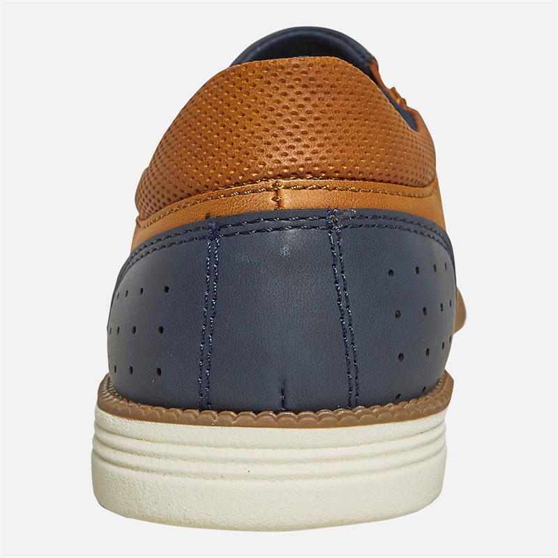 Ben Sherman Mens Havana Slip On Shoes Tan/Navy