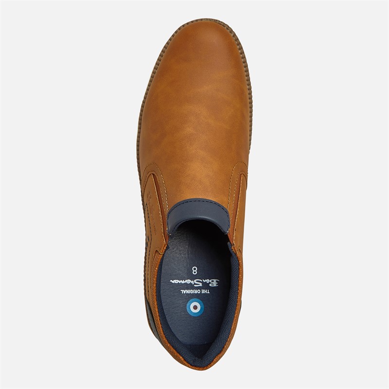 Ben Sherman Mens Havana Slip On Shoes Tan/Navy