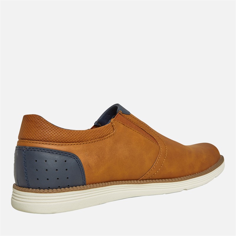Ben Sherman Mens Havana Slip On Shoes Tan/Navy