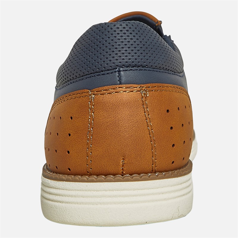 Ben Sherman Mens Havana Slip On Shoes Navy/Tan