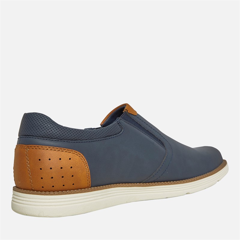 Ben Sherman Mens Havana Slip On Shoes Navy/Tan