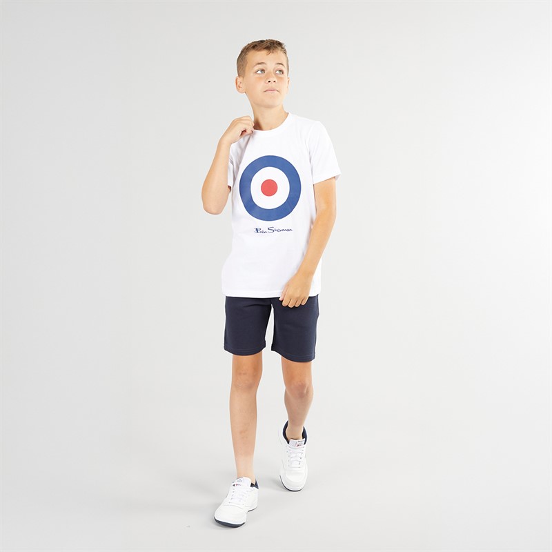 Ben Sherman Boys Graphic T-Shirt And Shorts Co-Ord Set White