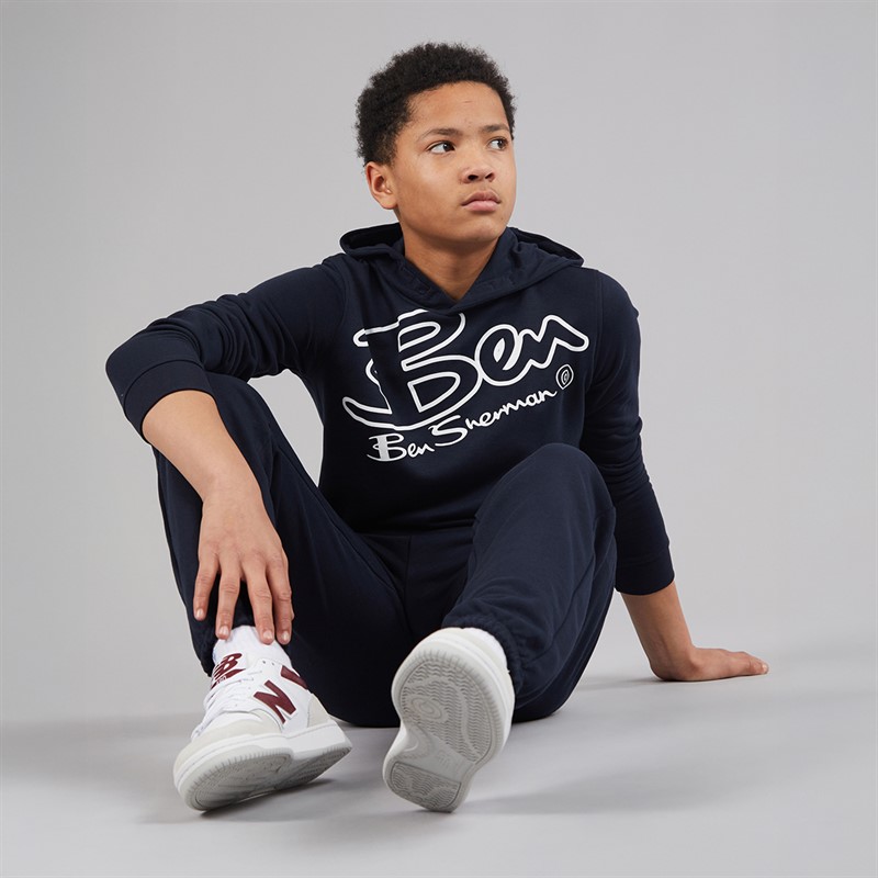 Ben Sherman Boys Graphic Hoodie And Joggers Tracksuit Set Navy Blazer