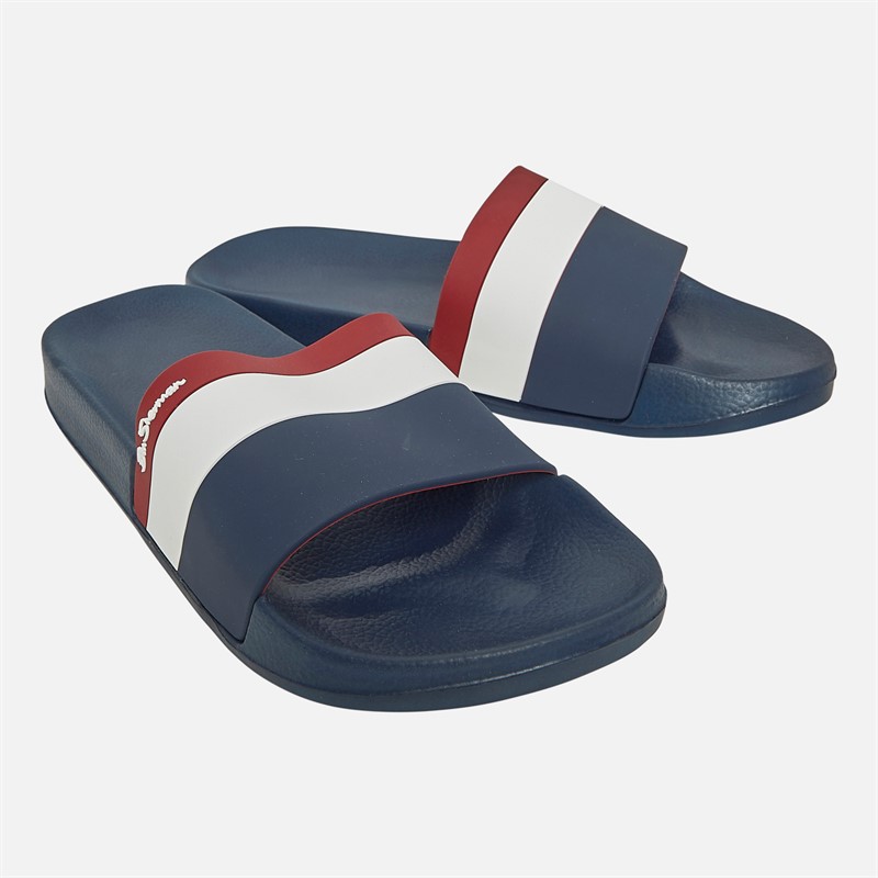 Ben Sherman Mens Colwell Sliders Navy House Stripe - Size 8