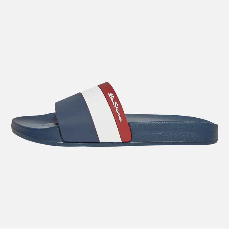 Ben Sherman Mens Colwell Sliders Navy House Stripe
