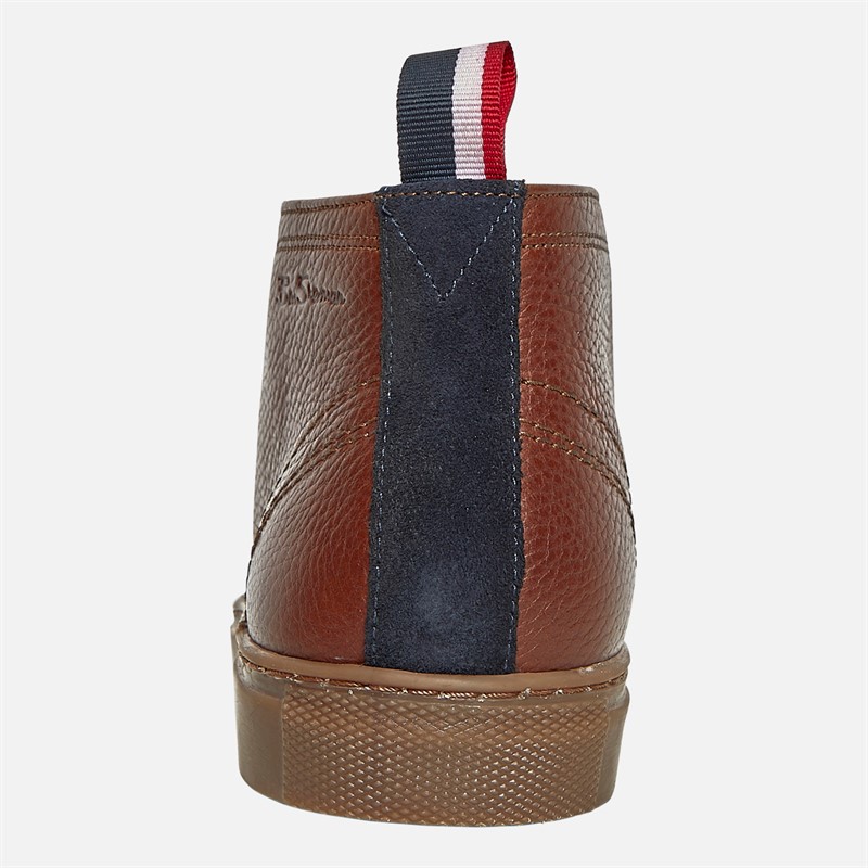 Ben Sherman Mens Parka Chukka Boots Brown Milled Lea