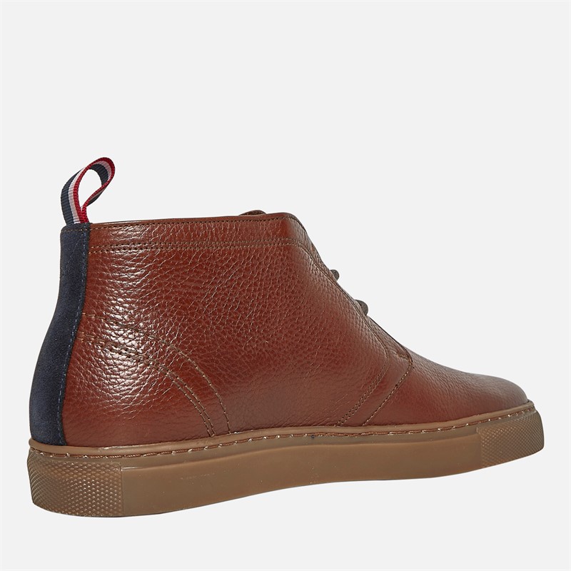 Ben Sherman Mens Parka Chukka Boots Brown Milled Lea