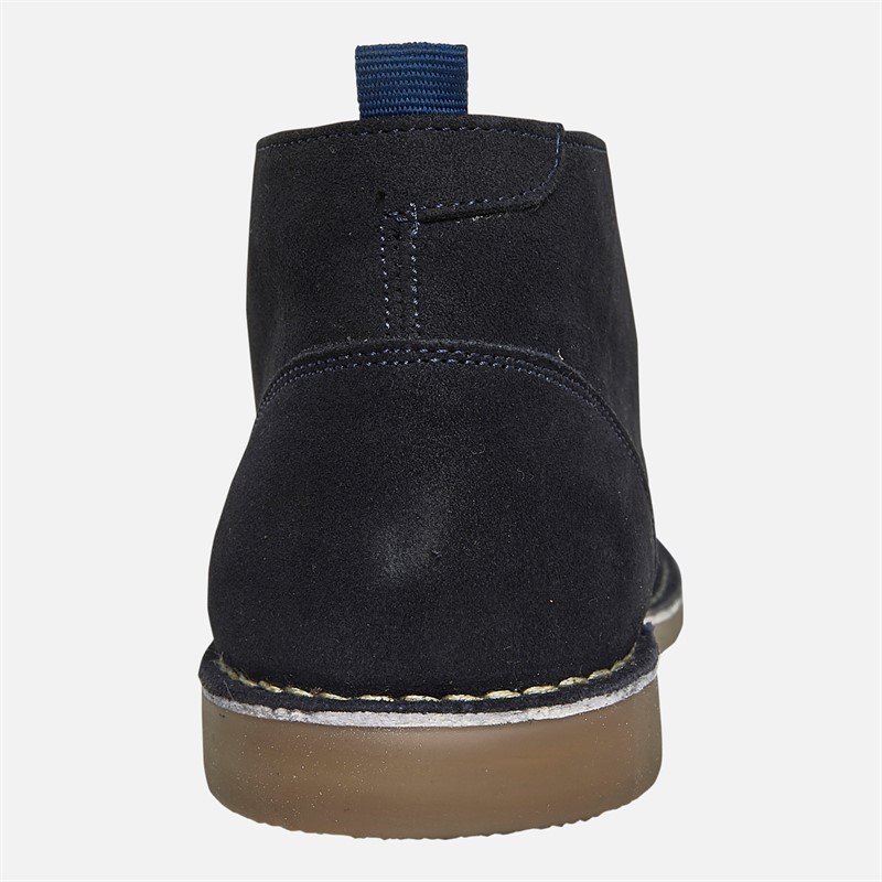 Ben Sherman Mens Hemmings Desert Boots Navy Suede