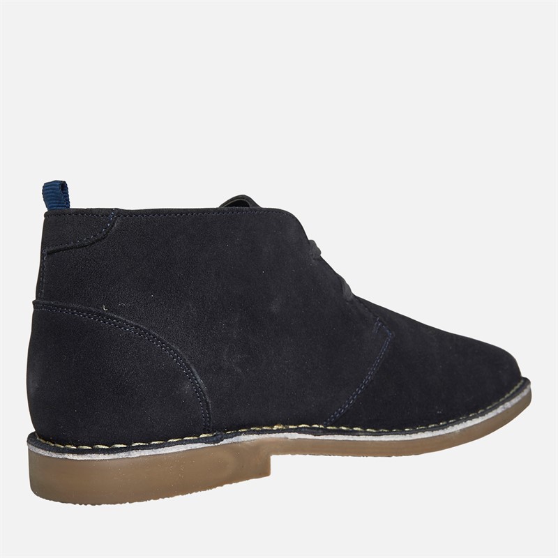 Ben Sherman Mens Hemmings Desert Boots Navy Suede