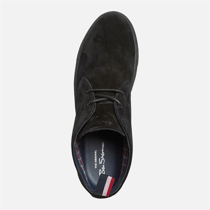 Ben Sherman Mens Parka Chukka Boots Black Suede