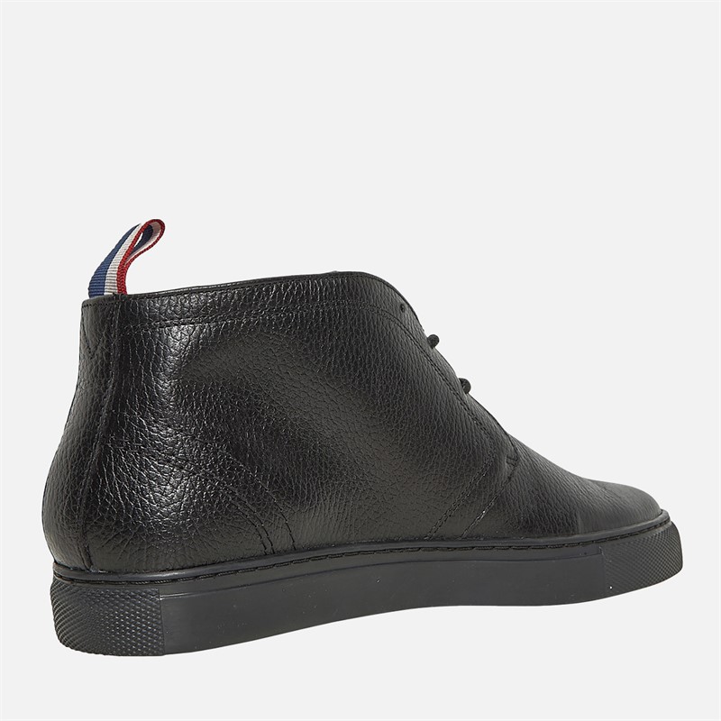 Ben Sherman Mens Parka Chukka Boots Black Milled Lea