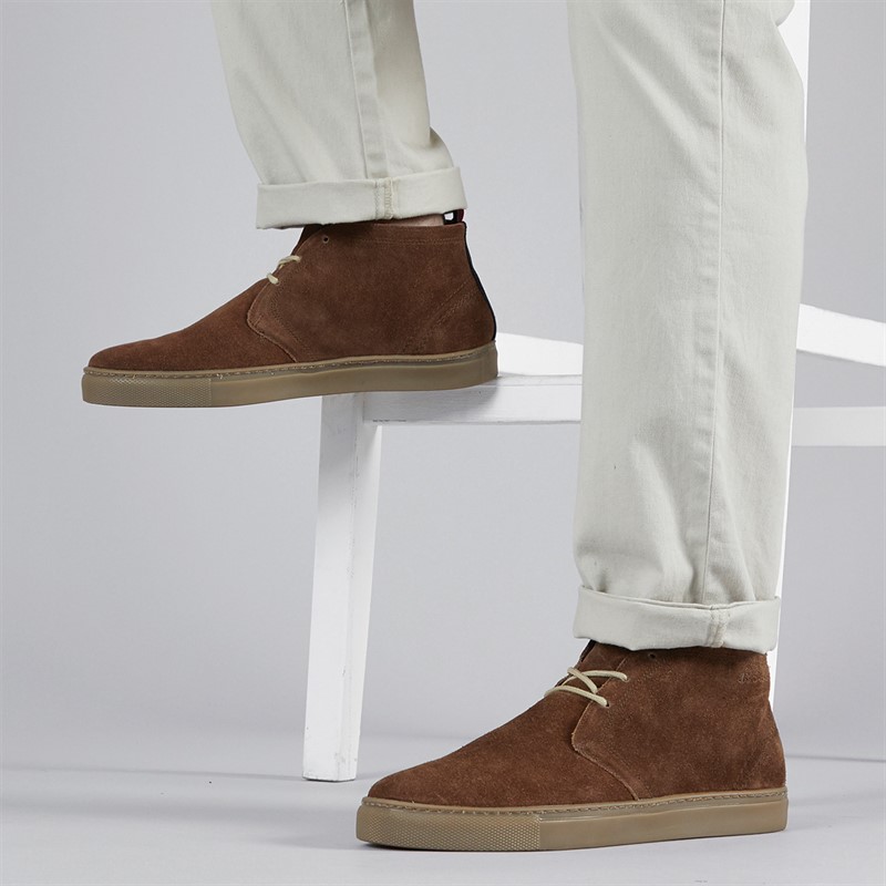 Ben Sherman Mens Parka Chukka Boots Brown Suede