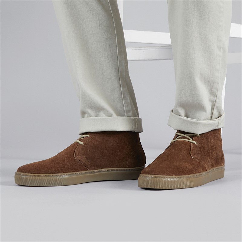 Ben Sherman Mens Parka Chukka Boots Brown Suede