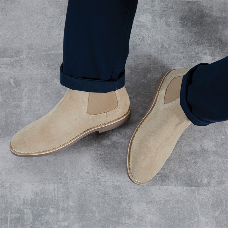 Ben Sherman Mens Garcia Chelsea Boots Sand Suede