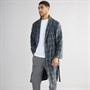 Ben Sherman Mens Darius Fleece Robe Charcoal Check