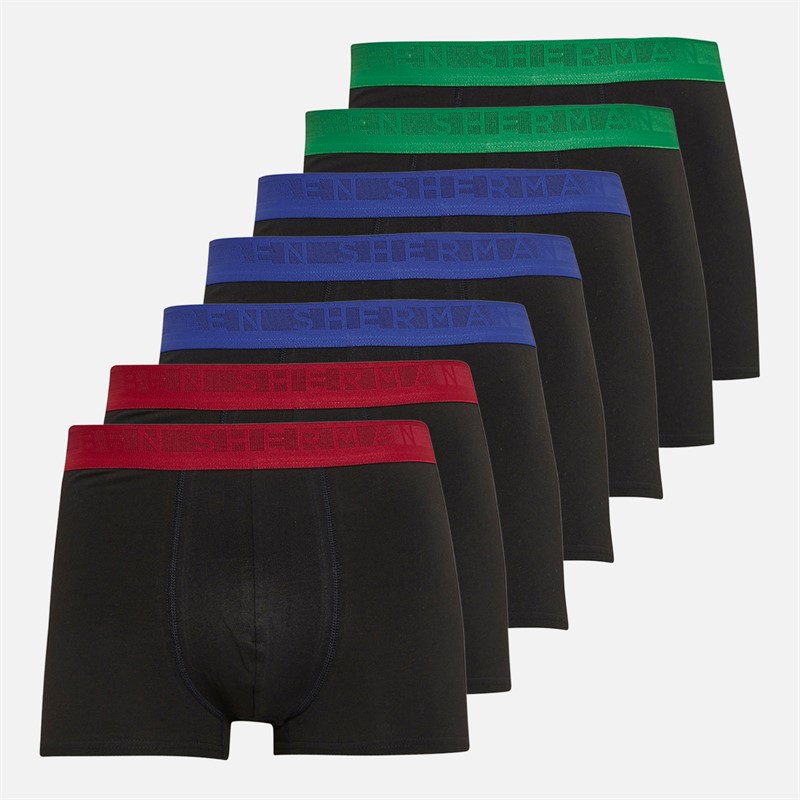 Ben Sherman Mens Colby Boxer Pack Trunks Black Pack B