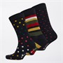 Ben Sherman Mens Redhare Three Pack Socks Navy/Red/Yellow