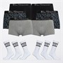 Ben Sherman Mens Twelve Pack Boxers And Socks Gift Set Assorted