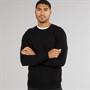 Ben Sherman Mens Crew Neck Jumper With Stitch Black