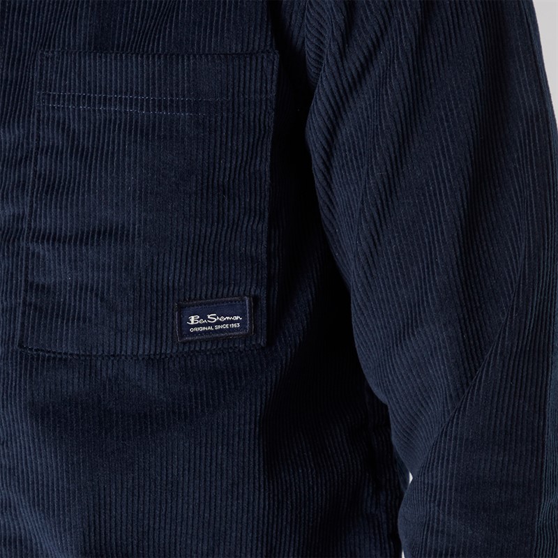 Ben Sherman Mens Cord Trucker Jacket Midnight