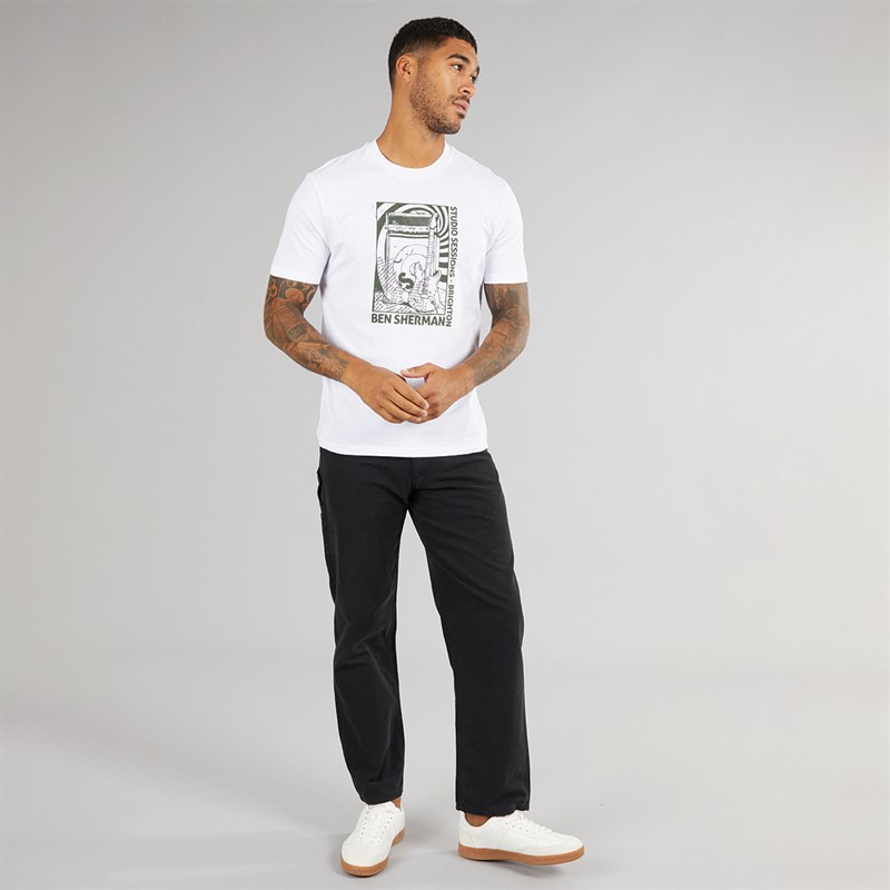 Ben Sherman Mens Rehersal Room T-Shirt White