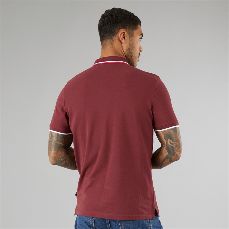Ben Sherman Mens Twin Tipped Polo Shirt Wine