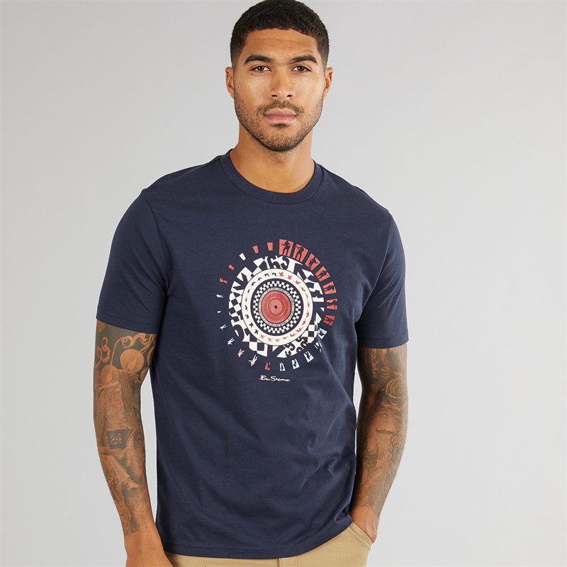 Ben Sherman Mens Motion Target T-Shirt Dark Navy - Size XL