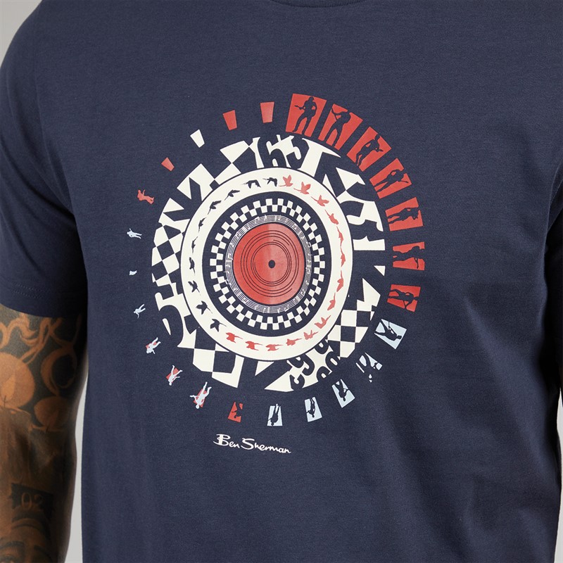 Ben Sherman Mens Motion Target T-Shirt Dark Navy