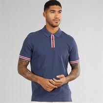 Ben Sherman Mens Placket Interest Polo Dark Blue