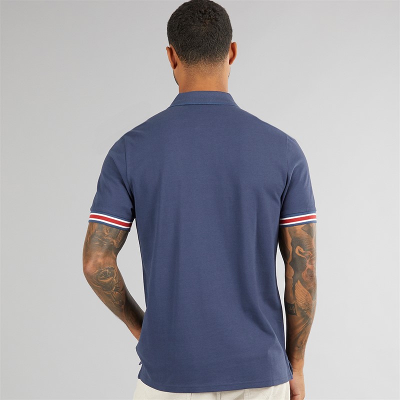 Ben Sherman Mens Placket Interest Polo Shirt Dark Blue