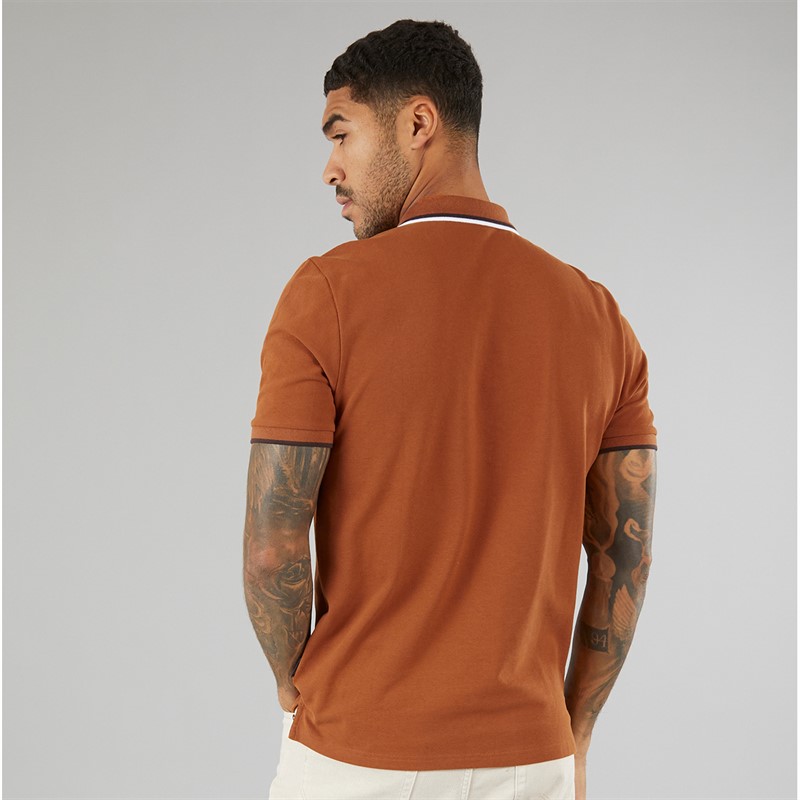 Ben Sherman Mens Twin Tipped Polo Shirt Orange