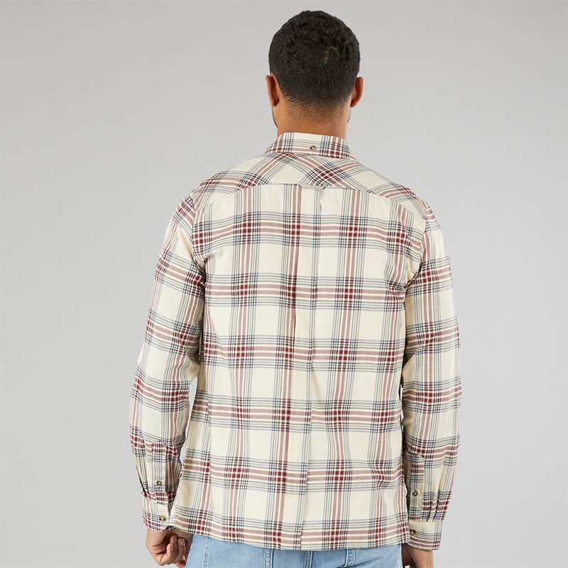 Ben Sherman Mens Long Sleeve Grid Check Shirt Fog