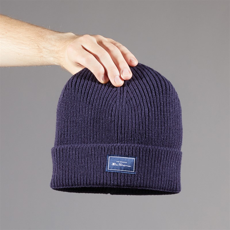 Ben Sherman Mens Chunky Rib Beanie Navy