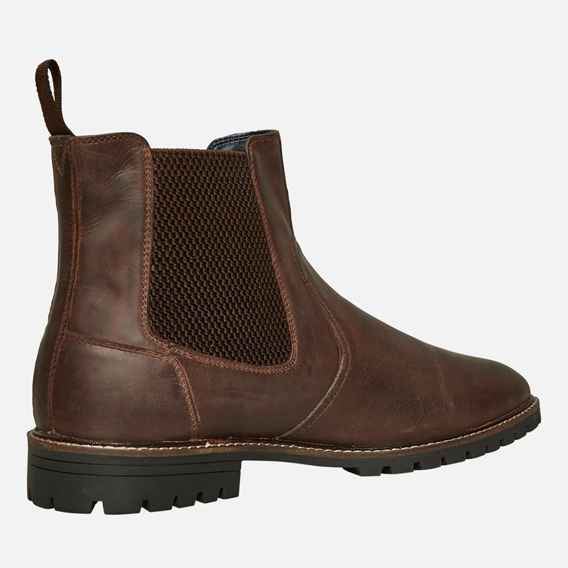 Ben Sherman Mens Baron Leather Chelsea Boots Waxy Brown