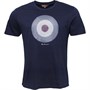 Ben Sherman Męskie Kraciasty Target T-Shirt Granatowy