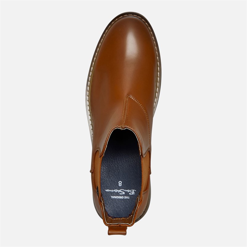 Ben Sherman Herren Tribute Chelsea Stiefel Neu Tan Burnish