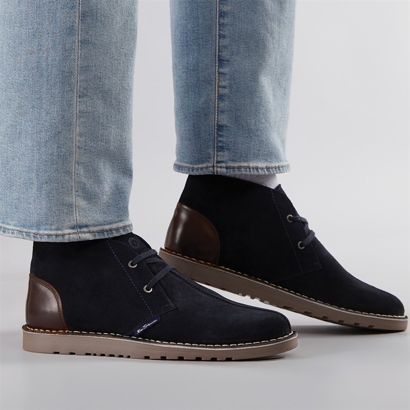 Ben Sherman Mens Townshend 2 Chukka Boots Navy - Size 8