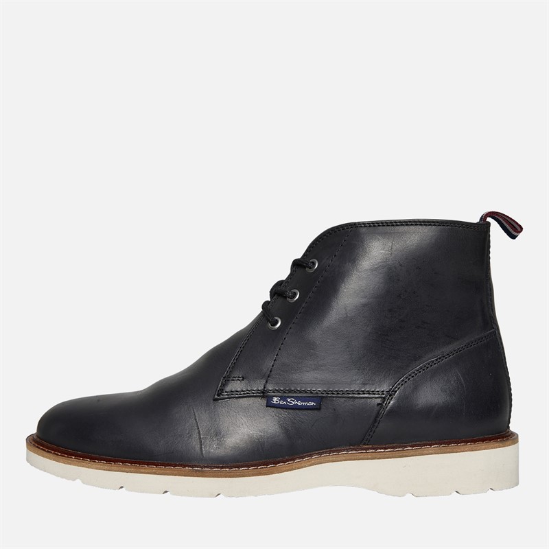 Ben Sherman Mens Hampton Chukka Boots Black Waxy