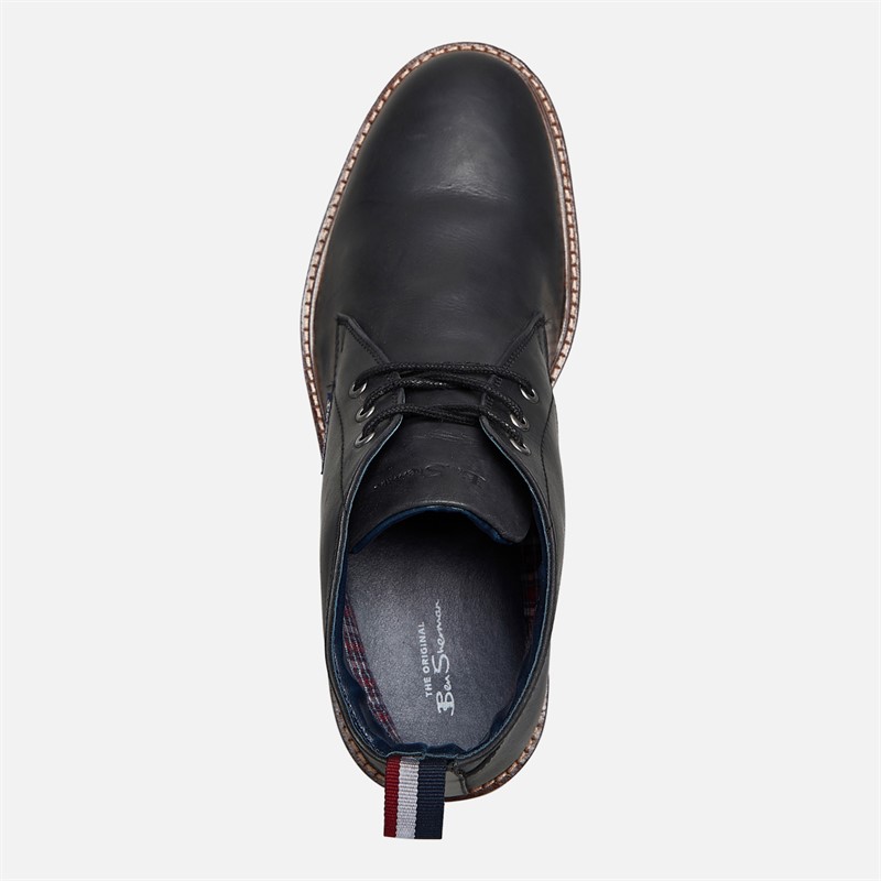 Ben Sherman Mens Hampton Chukka Boots Black Waxy