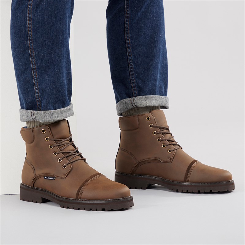 Ben Sherman Herren Chesterley Stiefel mit Zehenkappe Braun