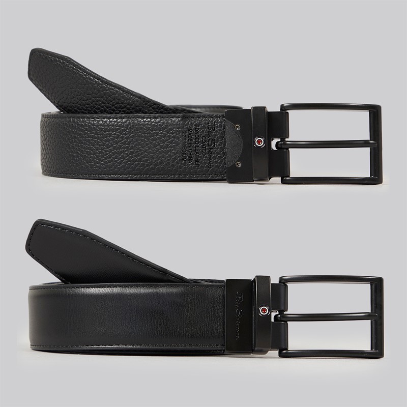Ben Sherman Mens Alston Reversible Belt Black/Black